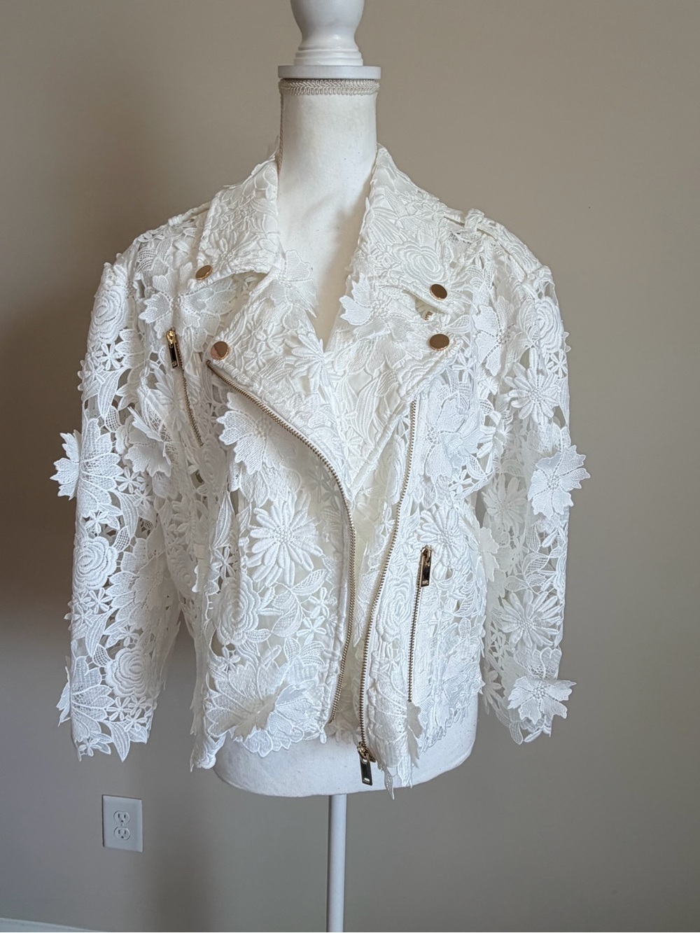 Generation love Crawford 3D Lace floral Moto Jacket size xl NWT - Picture 12 of 15